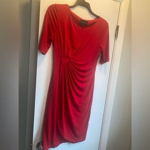 Connected Apparel Red Midi Dress